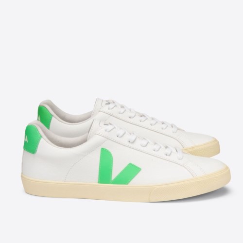 Veja Esplar Chromefree Mens Trainers White/Green UK 69879